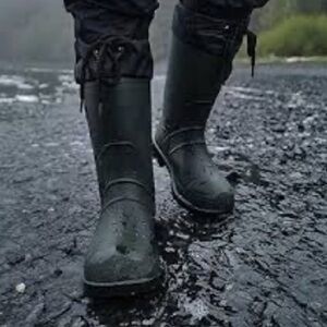 KAMIK Icebreaker Black Pull OnDrawstring Waterproof Safety Boots-Mn 5/Wm 6.5